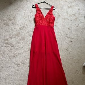 Red Dress with lace bodice